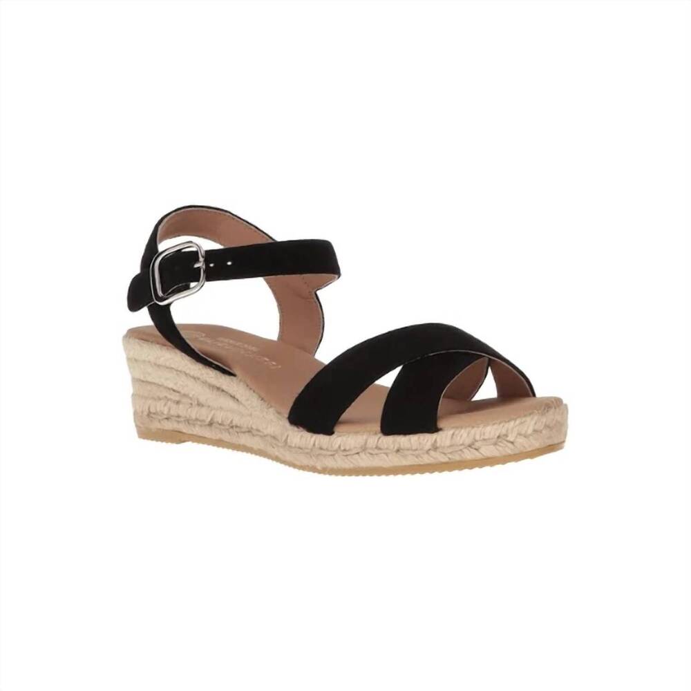 NEW ERIC MICHAEL women's ashley wedge in black